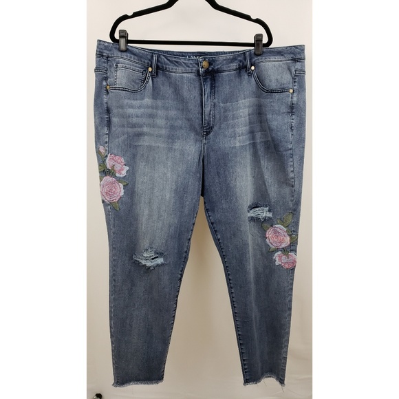 lane bryant embroidered jeans